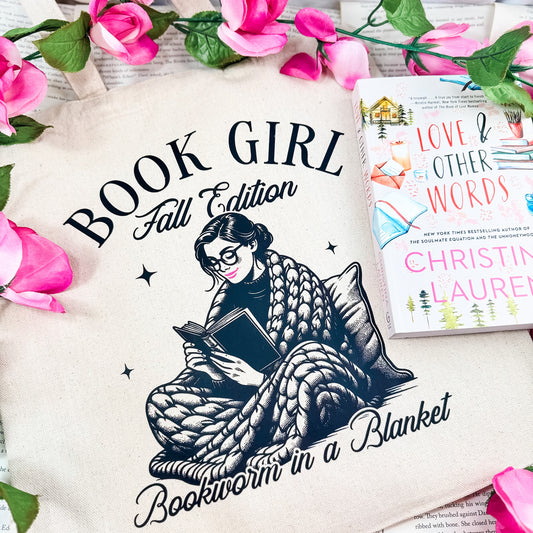 Book Girl Fall Edition Canvas Tote Bag - Perfect for Book Lovers