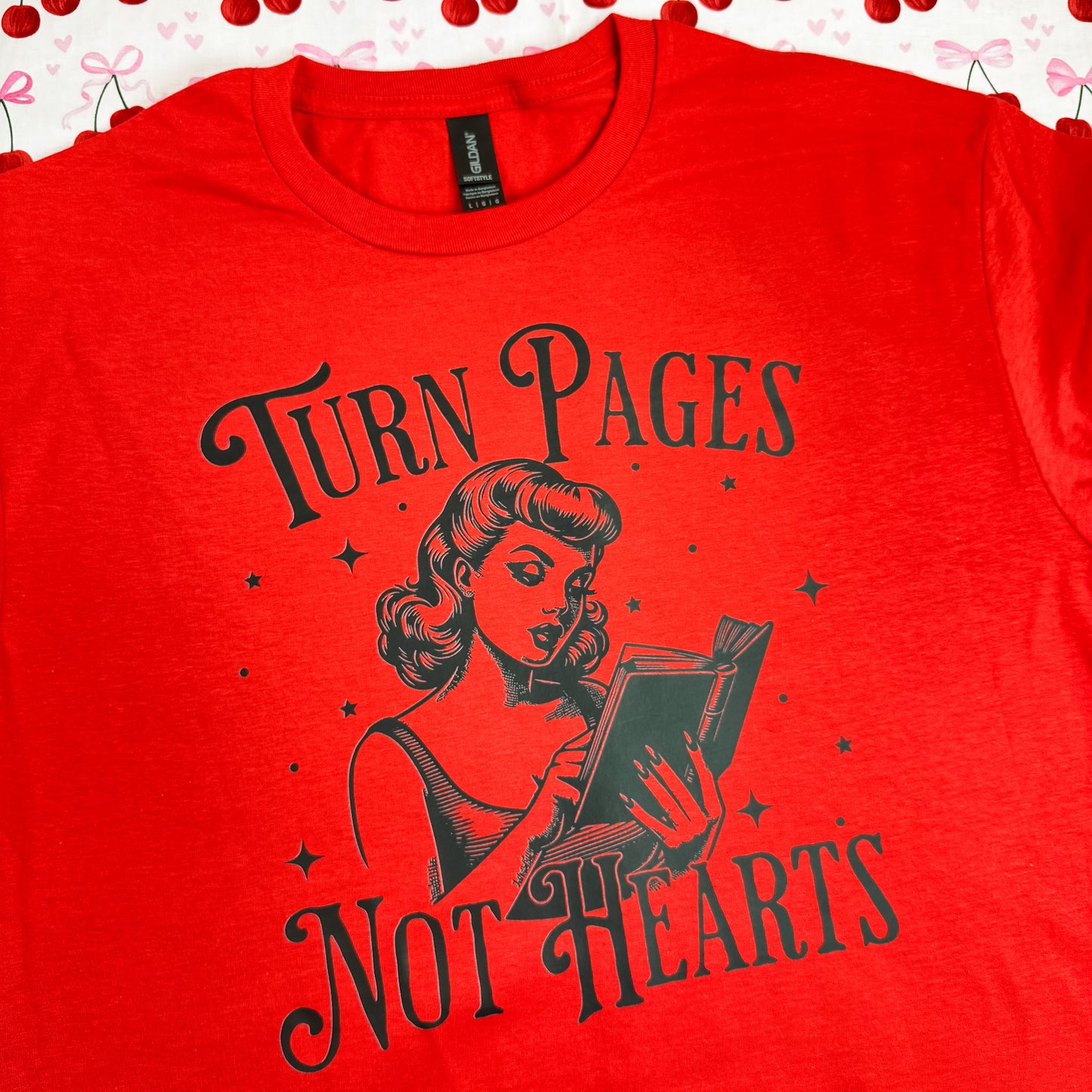 Turn Pages Not Hearts Gildan Softstyle Shirt