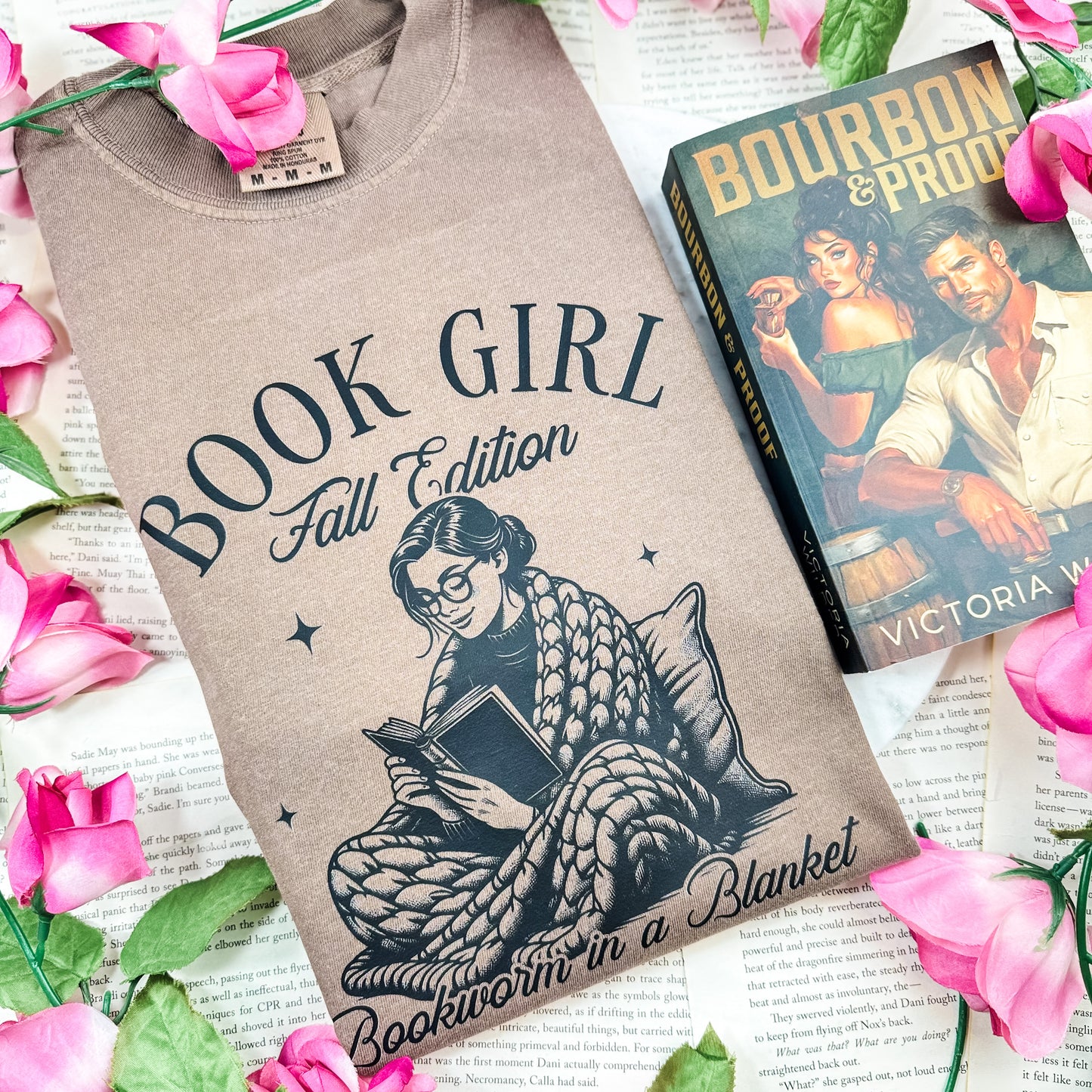 Book Girl Fall Edition- Comfort Colors Heavyweight Shirt | Cozy Bookworm Tee