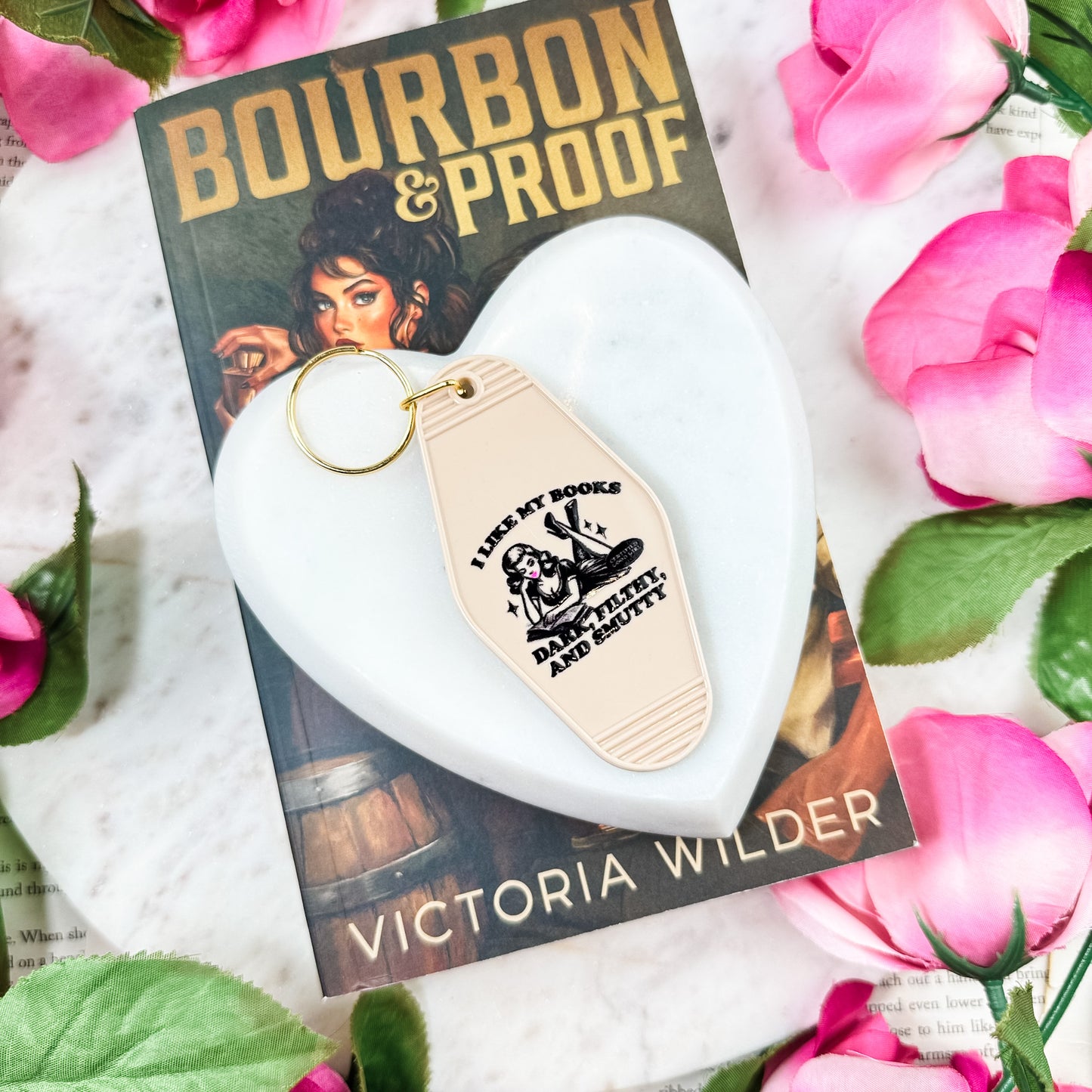 I Like My Books Dark Filthy and Smutty Motel Style Keychain