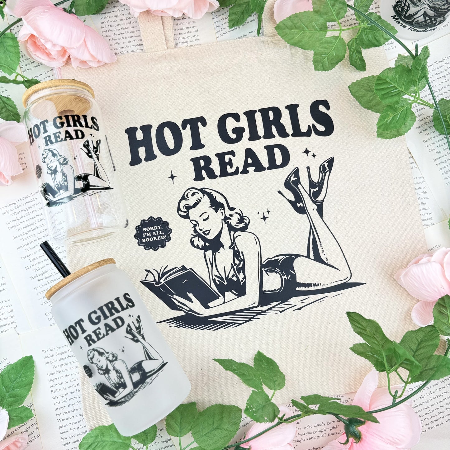 Hot Girls Read Canvas Tote Bag – Bookish Summer Essential
