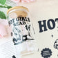 Hot Girls Read Clear Glass Cup with Bamboo Lid & Straw