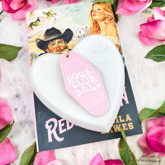 Book Club Babe Retro Motel Keychain | Perfect for Readers and Book Lovers