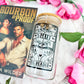 Smut Reader Tarot Card Bookish Clear Glass Cup With Bamboo Lid And Straw | Spicy BookTok Gift for Readers