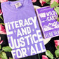Literacy And Justice For All Heavyweight Comfort Colors Shirt