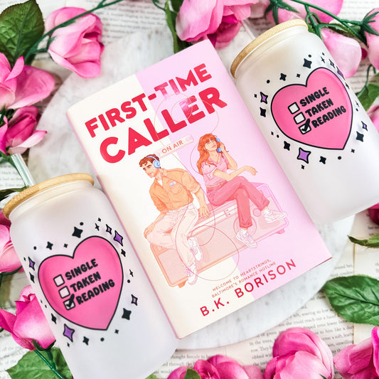 Single Taken Reading Frosted Glass Cup with Bamboo Lid | Perfect Valentine’s Day Gift for Book Lovers