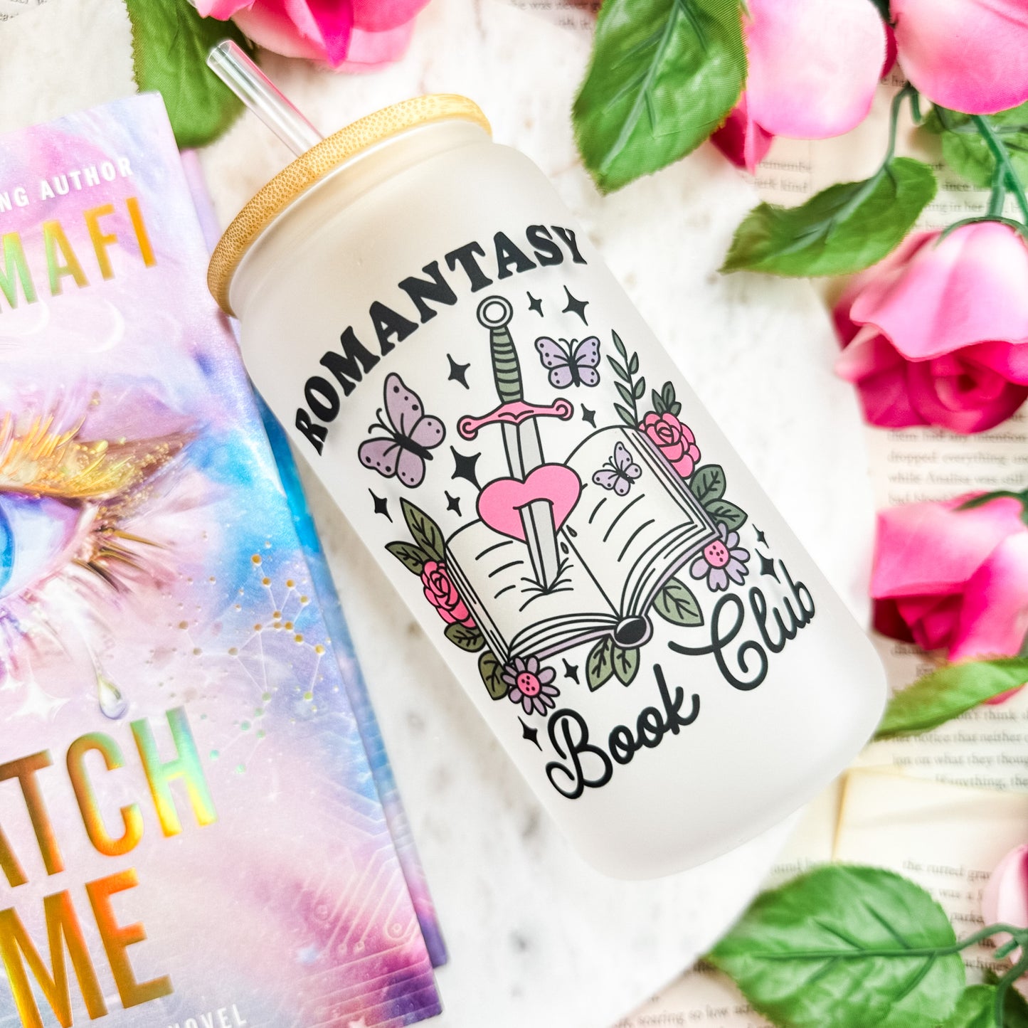 Romantasy Book Club Frosted Glass Cup