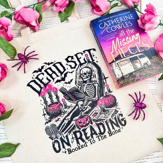 Dead Set On Reading Canvas Tote Bag