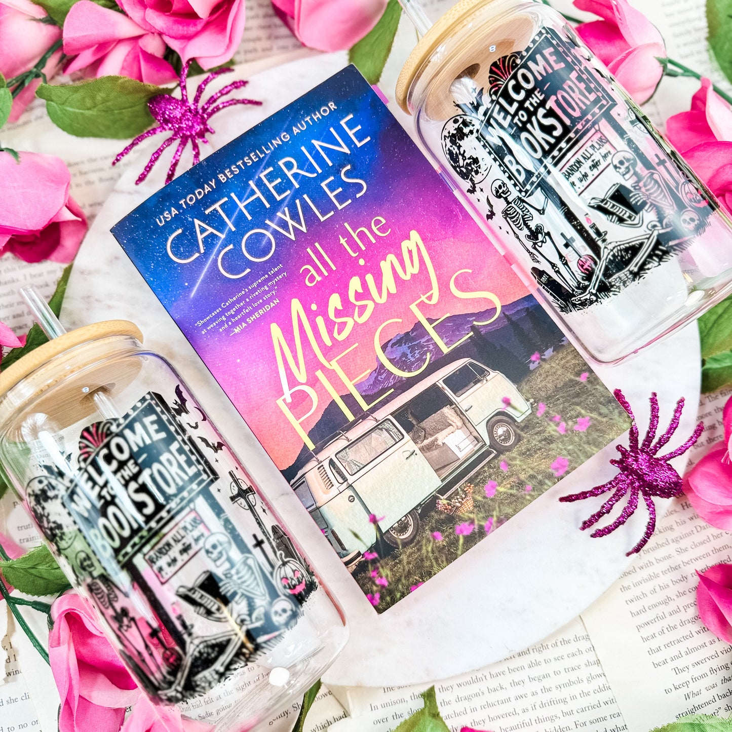 Welcome To The Bookstore Clear Glass Cup