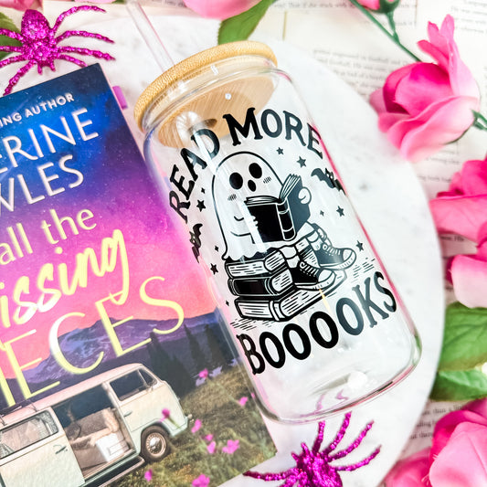 Read More Booooks Clear Glass Cup