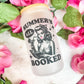 Summer’s All Booked Frosted Glass Cup with Bamboo Lid & Straw | Retro Bookish Drinkware