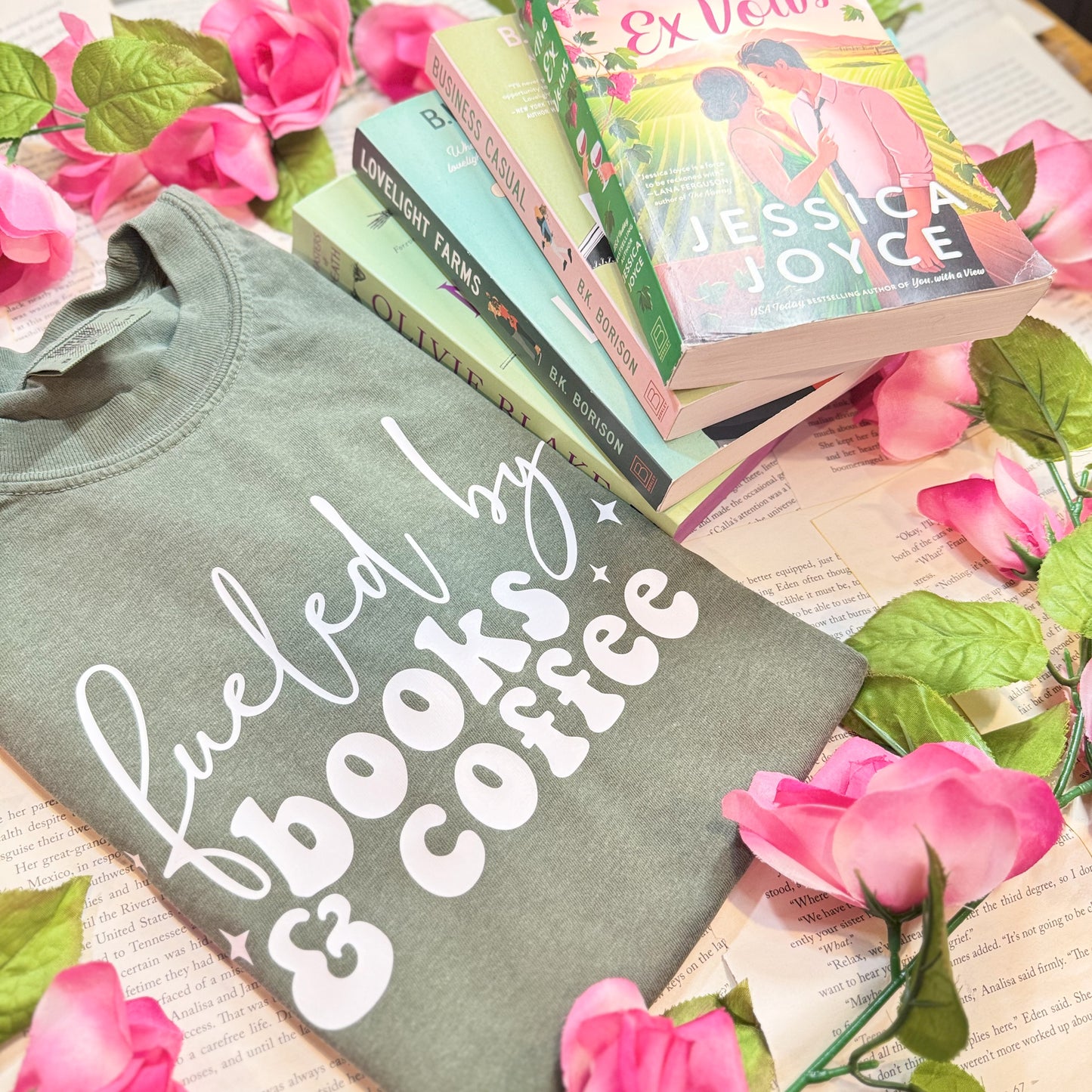 Fueled by Books and Coffee Heavyweight Comfort Colors Shirt