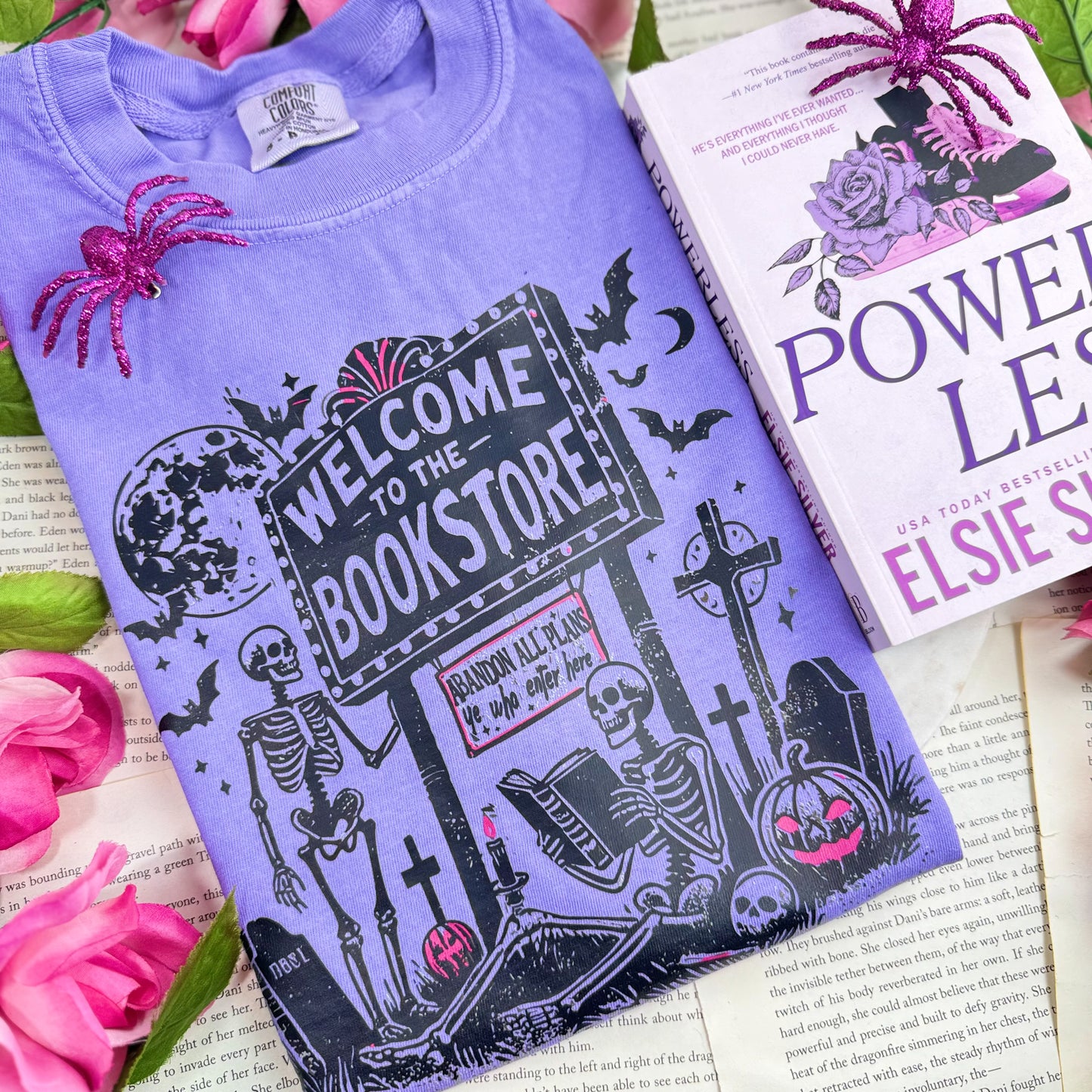 Welcome To The Bookstore Comfort Colors Heavyweight Shirt | Halloween Bookworm Tee