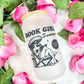 Book Girl Summer Frosted Glass Cup with Bamboo Lid & Straw