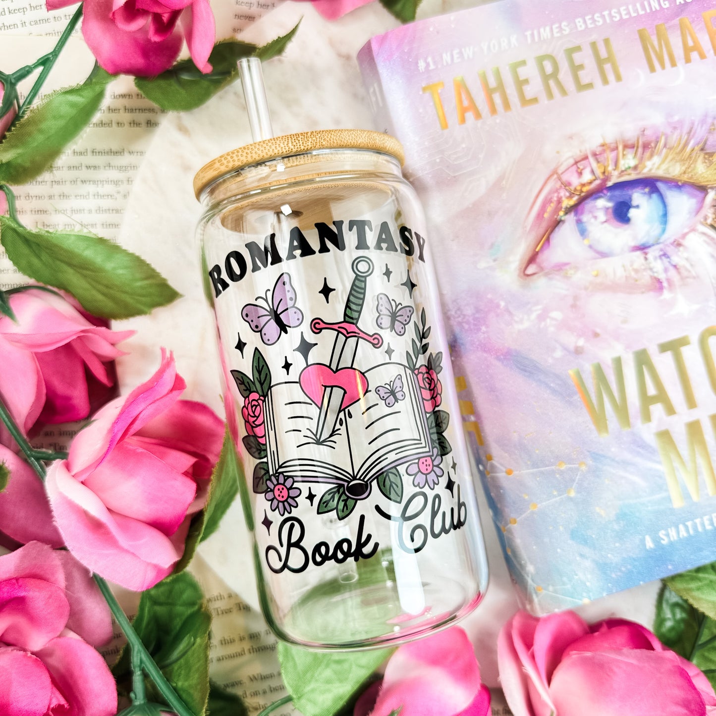 Romantasy Book Club Clear Glass Cup