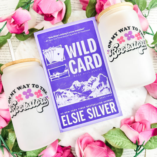 On My Way to the Bookstore Frosted Glass Cup with Bamboo Lid and Straw – Perfect for Bookstore Adventures