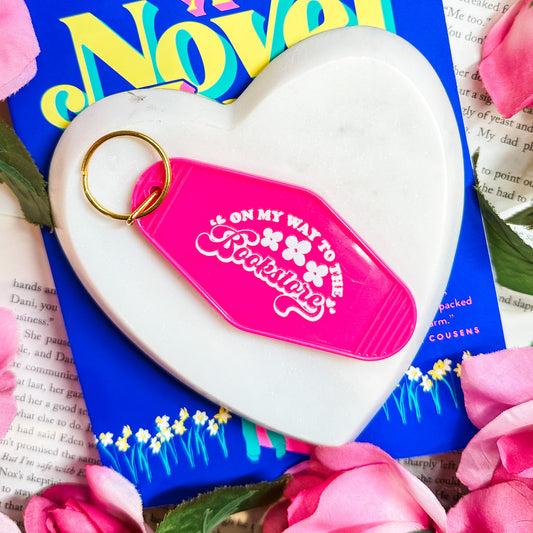 On My Way to the Bookstore Motel Keychain | Perfect Accessory for Book Lovers and Bibliophiles