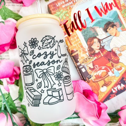 Cozy Season Frosted Glass Cup