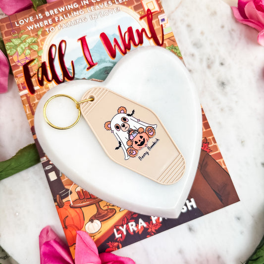Beary Bookish Motel Keychain