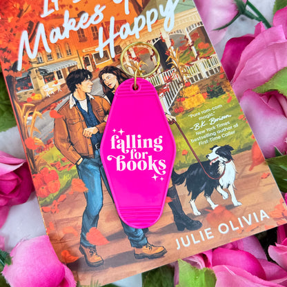 Falling For Books Motel Keychain