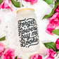 Forget Flowers Buy Me Books Frosted Glass Cup with Bamboo Lid & Straw