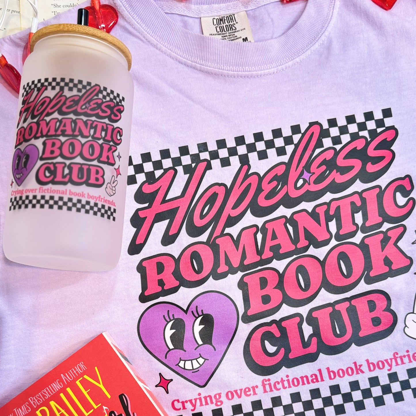 Hopeless Romantic Book Club Comfort Colors Boxy Cropped Shirt