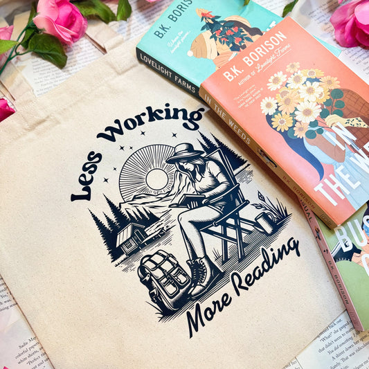 Less Working More Reading Canvas Tote Bag