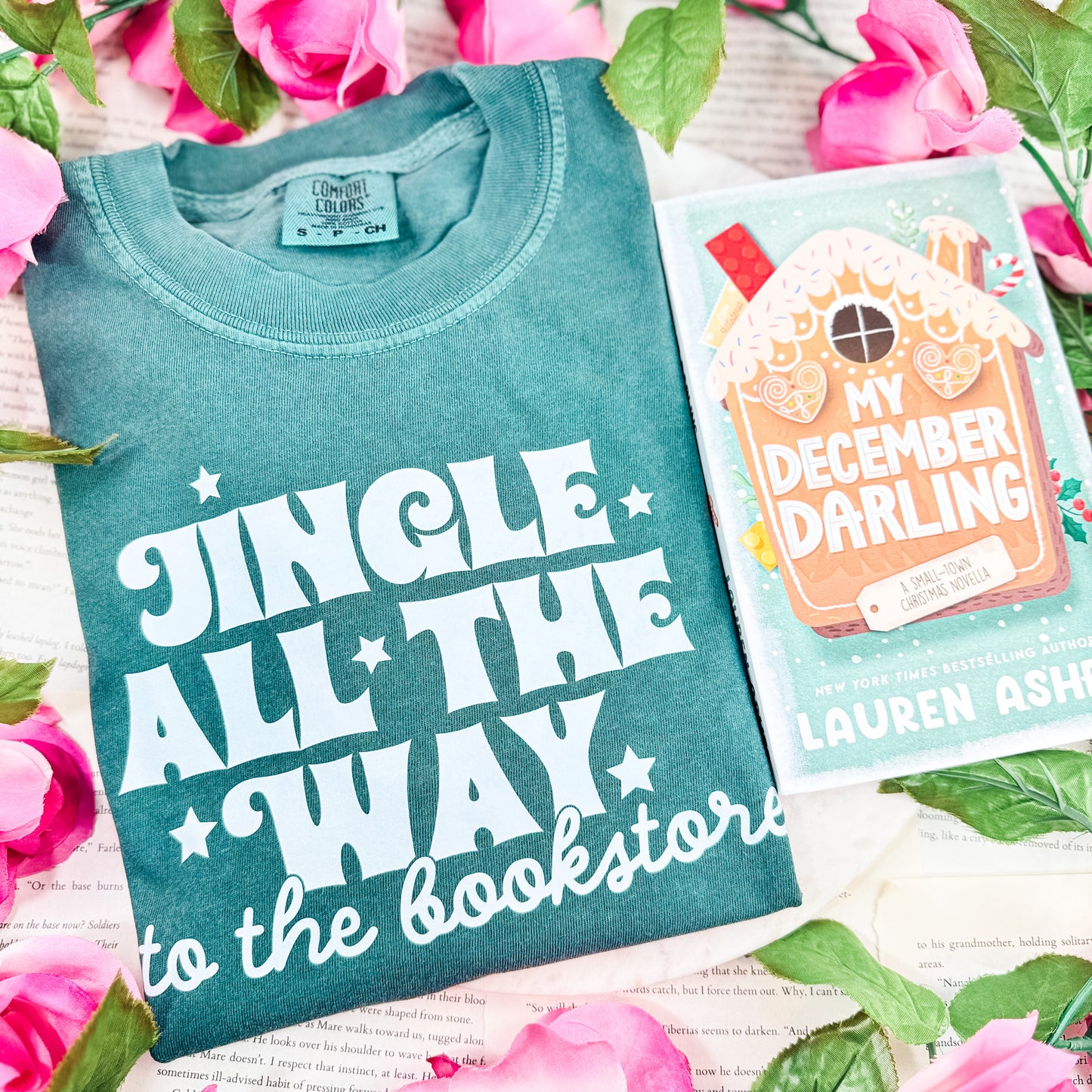 Jingle All The Way To The Bookstore Heavyweight Comfort Colors Shirt