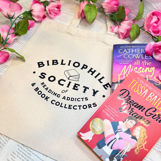 Bibliophile Society Canvas Tote Bag for Book Lovers and Book Collectors