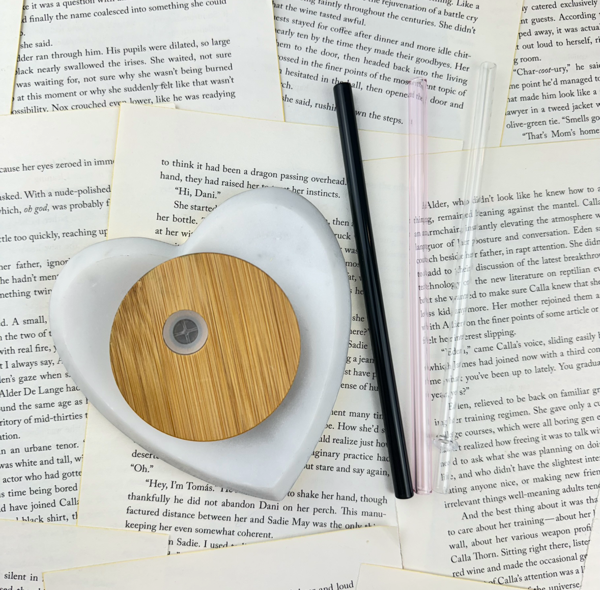Probably Reading Smut" Clear Glass Cup | Bamboo Lid Tumbler with Reusable Straw Options for Book Lovers