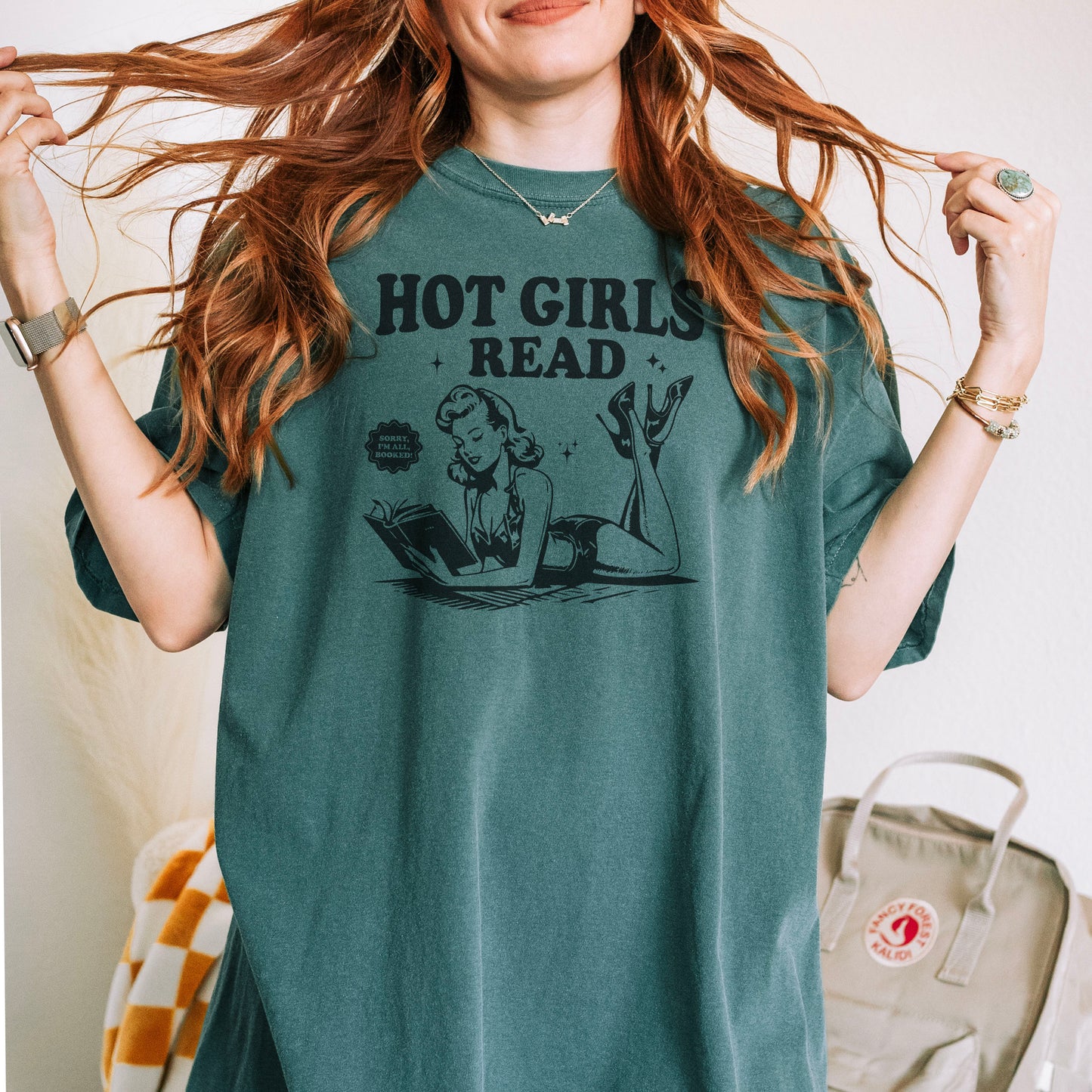 Hot Girls Read Comfort Colors T-Shirt | Retro Bookish Summer Tee for Readers