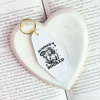 Summer’s All Booked Bookish Motel Keychain – Retro UVF Decal Design