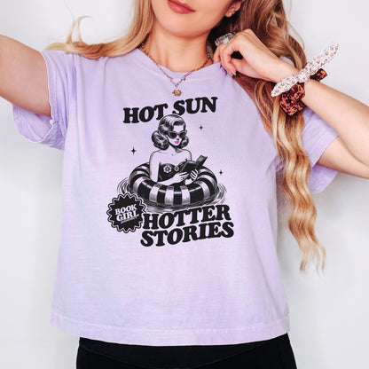 Hot Sun, Hotter Stories Heavyweight Comfort Colors Boxy Cropped Shirt