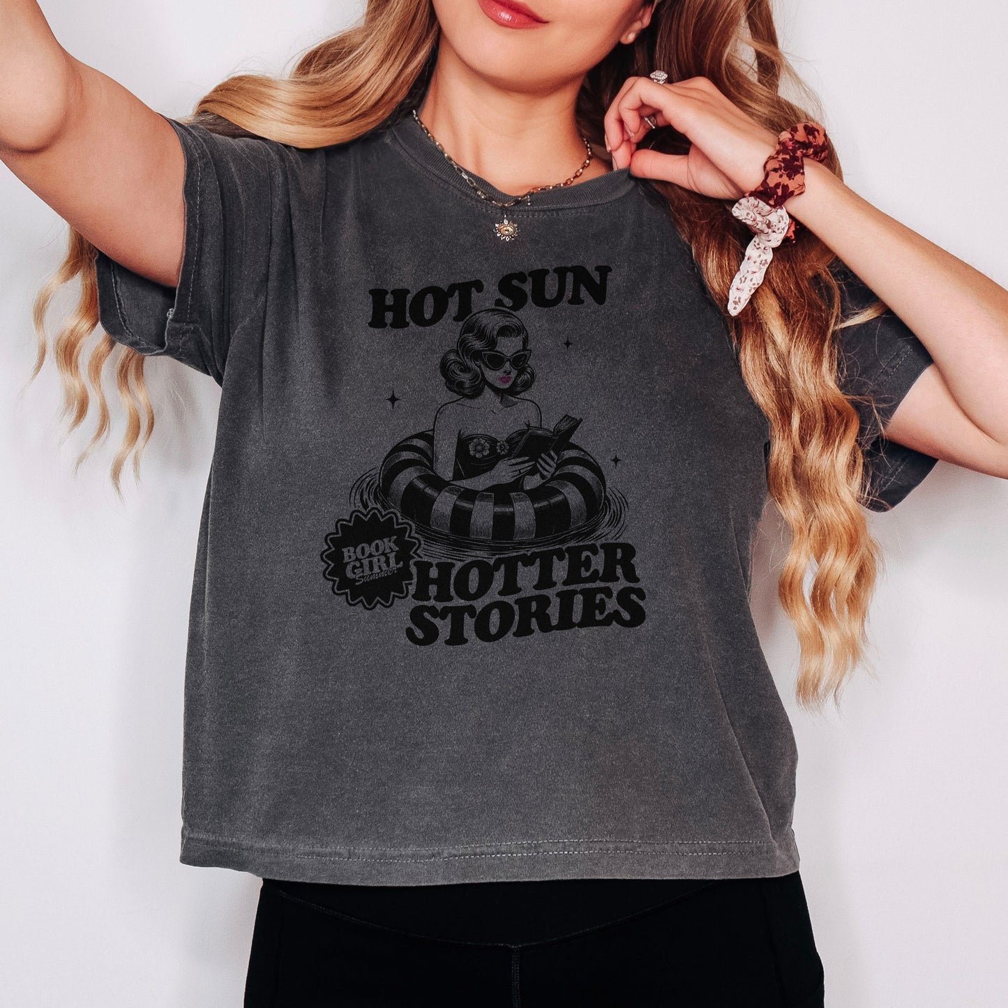 Hot Sun, Hotter Stories Heavyweight Comfort Colors Boxy Cropped Shirt