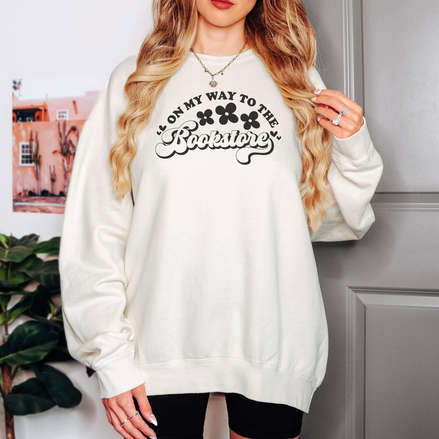 On My Way To The Bookstore Lightweight Comfort Colors Sweatshirt