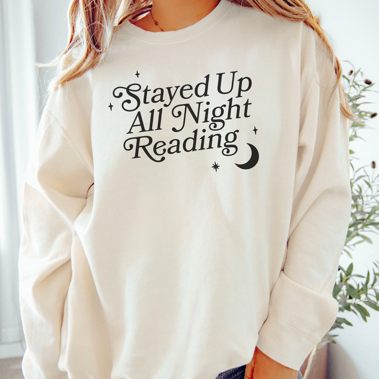 Stayed Up All Night Reading Lightweight Comfort Colors Sweatshirt