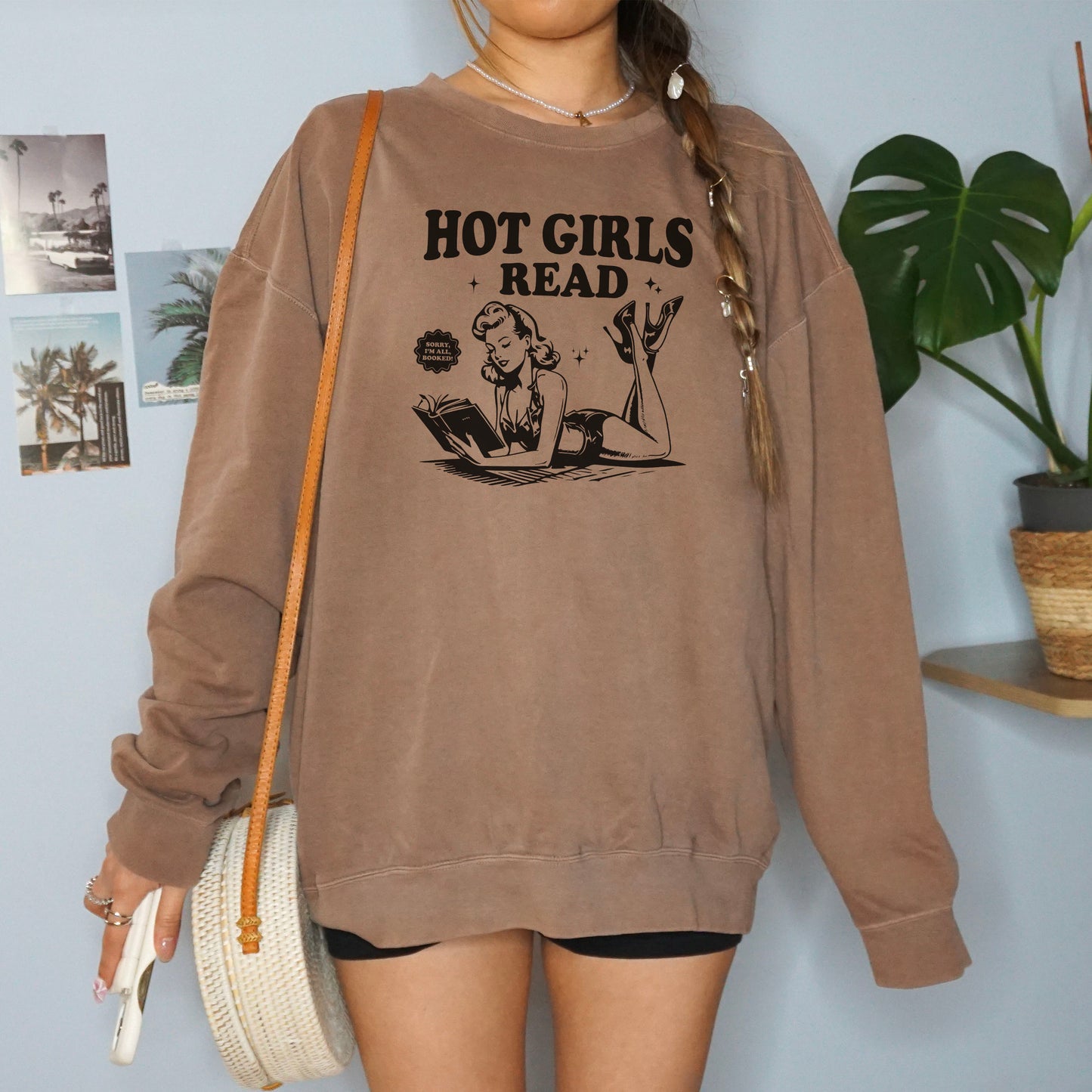 Hot Girls Read Lightweight Comfort Colors Sweatshirt