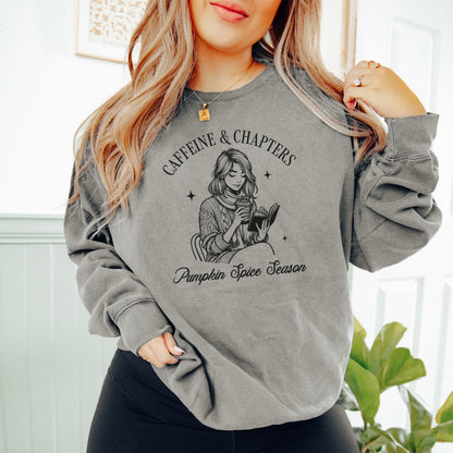 Caffeine and Chapters Lightweight Premium Sweatshirt