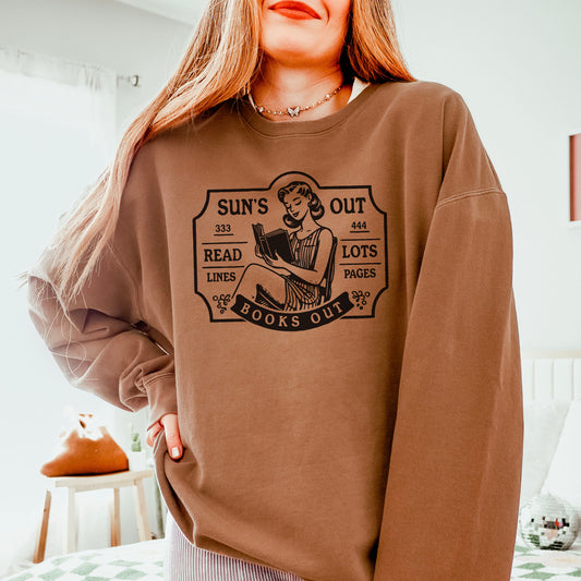 Sun’s Out Books Out Lightweight Comfort Colors Sweatshirt