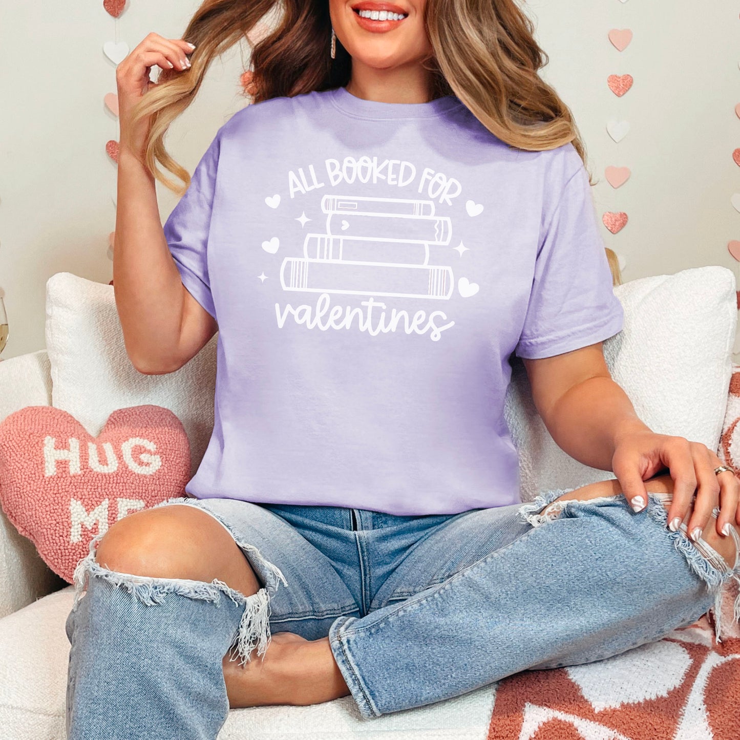 All Booked for Valentines Premium Heavyweight Comfort Colors Shirt | Romantic Bookish Tee for Readers
