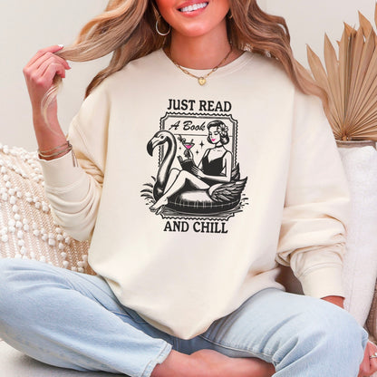 Just Read and Chill Lightweight Premium Comfort Colors Sweatshirt