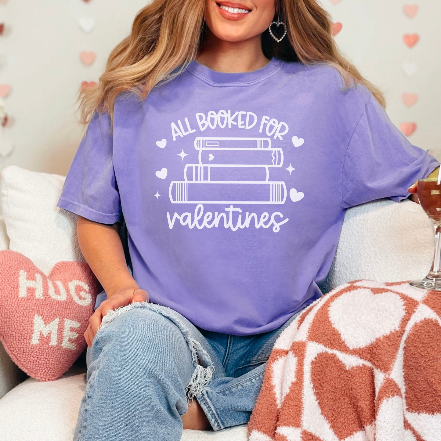 All Booked for Valentines Premium Heavyweight Comfort Colors Shirt | Romantic Bookish Tee for Readers