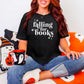 Falling For Books Premium Cropped Boxy Shirt | Fall Reader Shirt