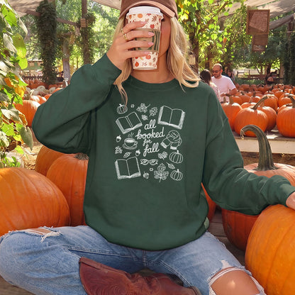 All Booked for Fall Gildan Crewneck Sweatshirt