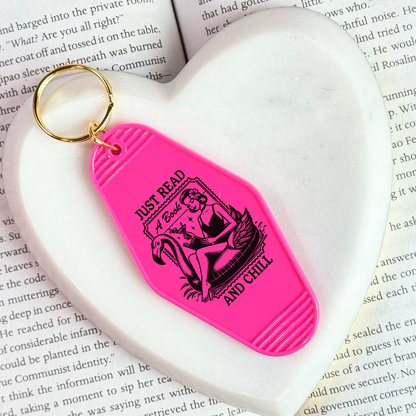 Just Read and Chill Motel Keychain