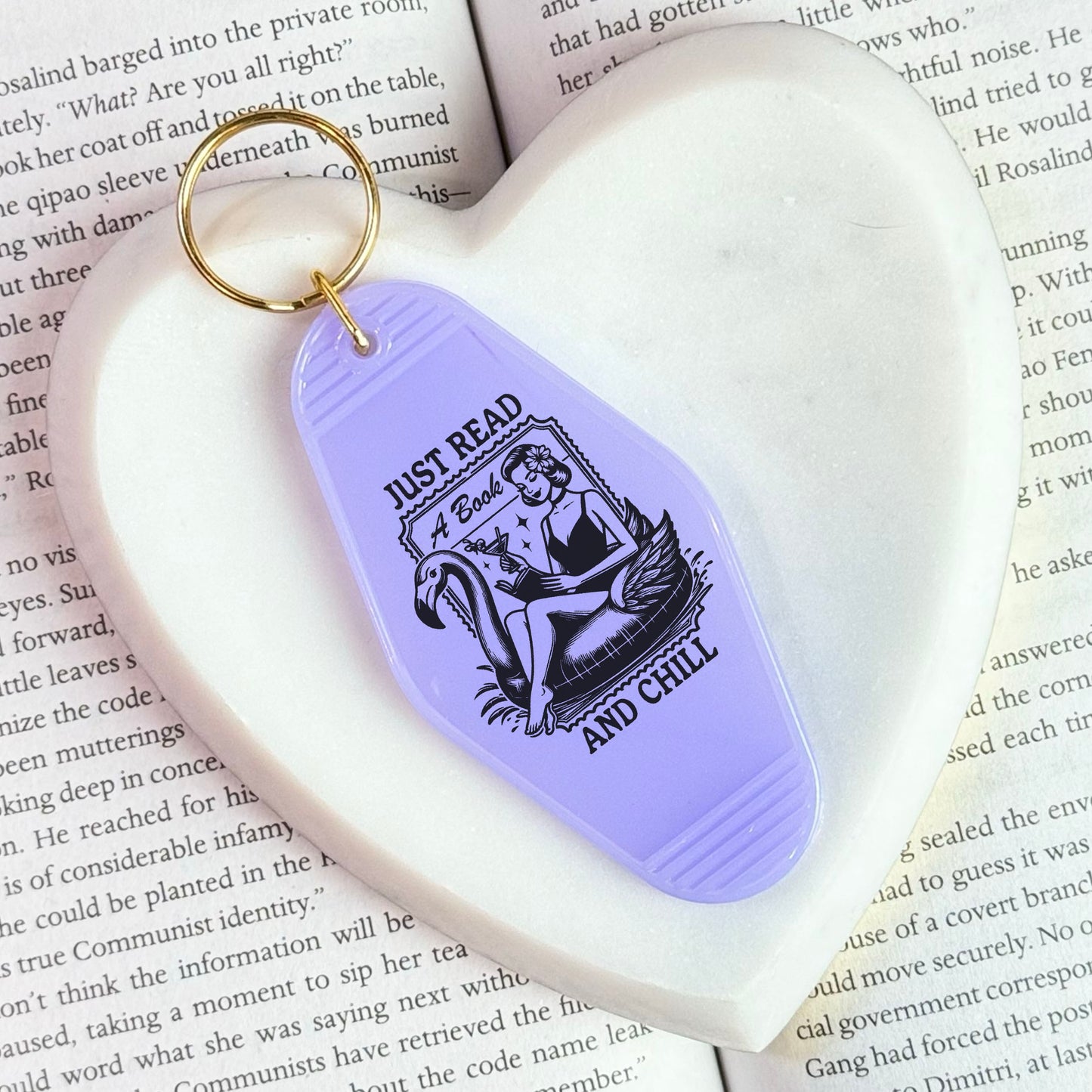 Just Read and Chill Motel Keychain