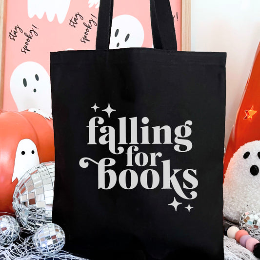 Falling For Books Canvas Tote Bag