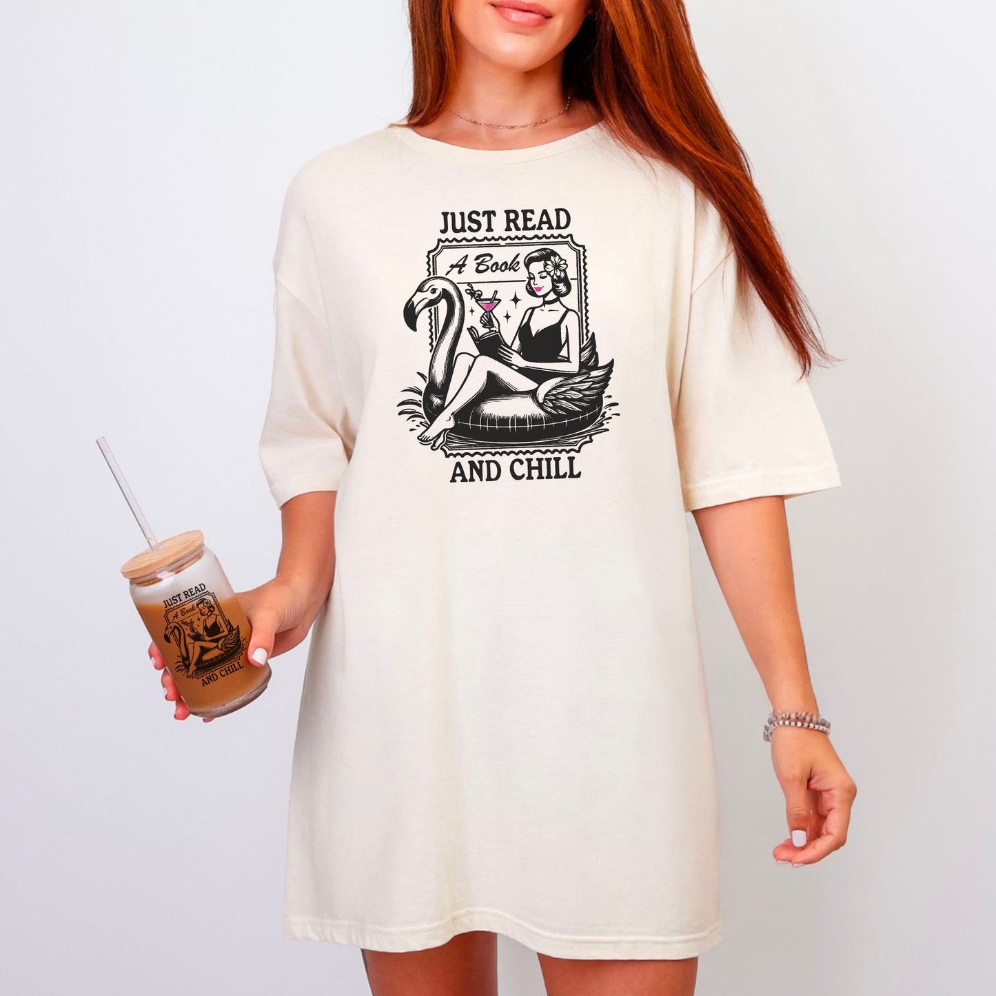 Just Read and Chill Premium Heavyweight Comfort Colors Shirt - Retro Summer Bookish Tee