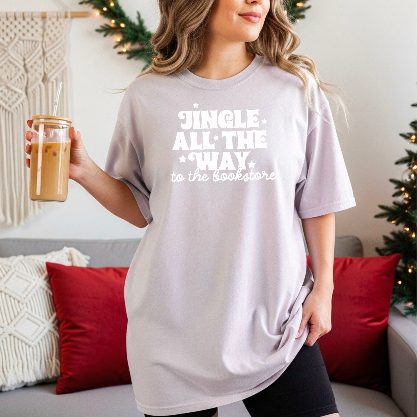 Jingle All The Way To The Bookstore Heavyweight Comfort Colors Shirt