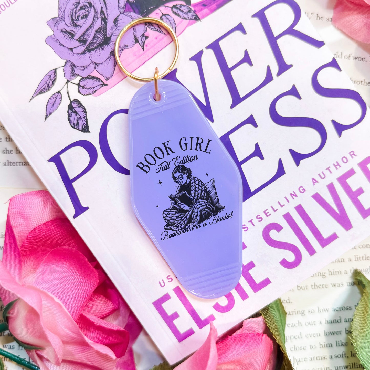 Book Girl Fall Edition Motel Keychain - Perfect for Book Lovers